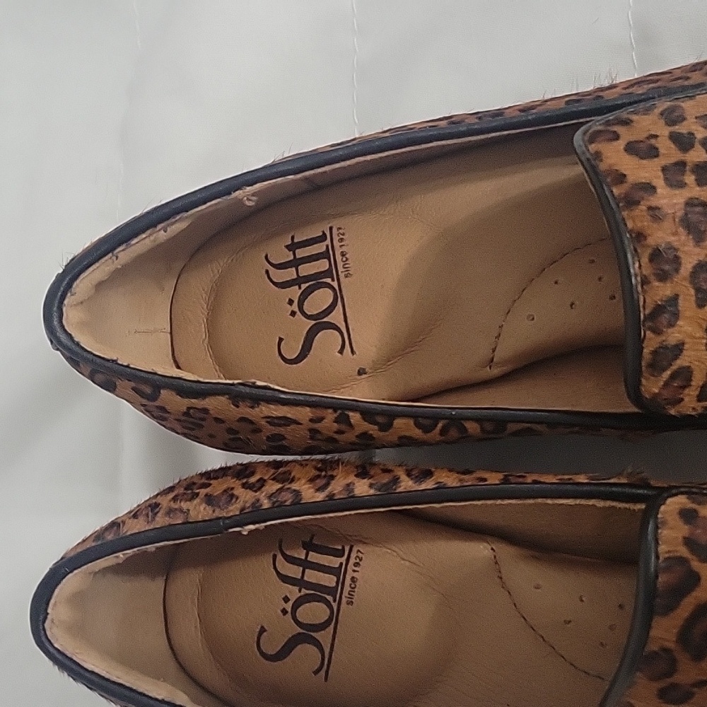 Suede Leopard Print Loafers - image 4